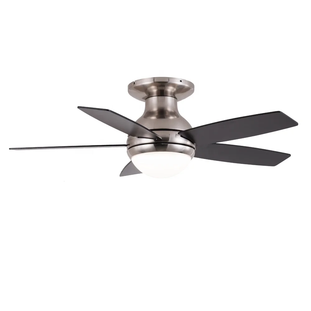 42 inch 48 inch 52 inch flush mount wood ceiling fan with led light kit remote control