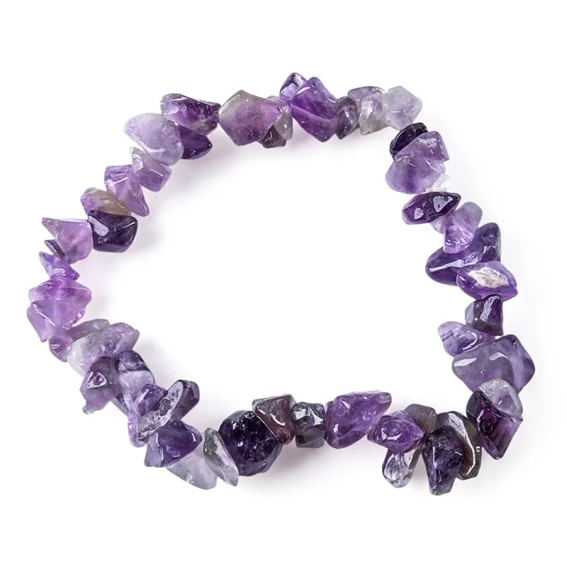 

Handmade Stretch Crystal Chip Bracelet Gravel Gemstone Beads Bracelets Irregular Natural Stone Charm Elastic Bangles