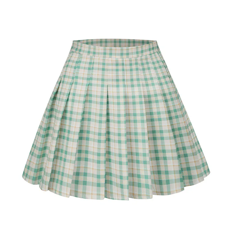 

japanese College Jk Uniform Student Skirt 2021 School Girls Long Plaid Pleated Skirt Female Half-length Lattice Skirt