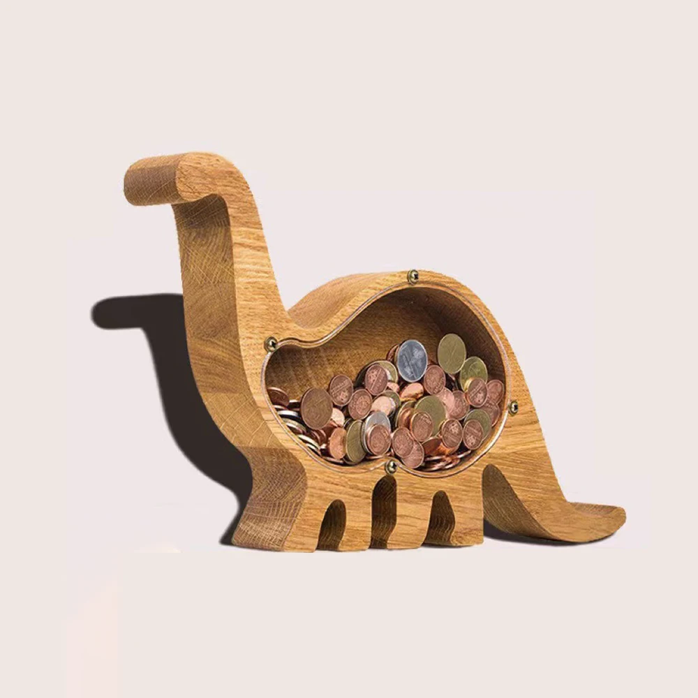 

Available in stock Animal shape oak solid piggy bank pocket money box wooden money box