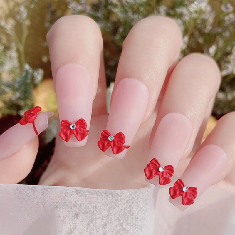 

Paso Sico 6*8mm 5pcs/pack Japanese Lovely Cute Colorful Butterfly Bow Nail Charms Art Decoration for Girls Lady Finger Design