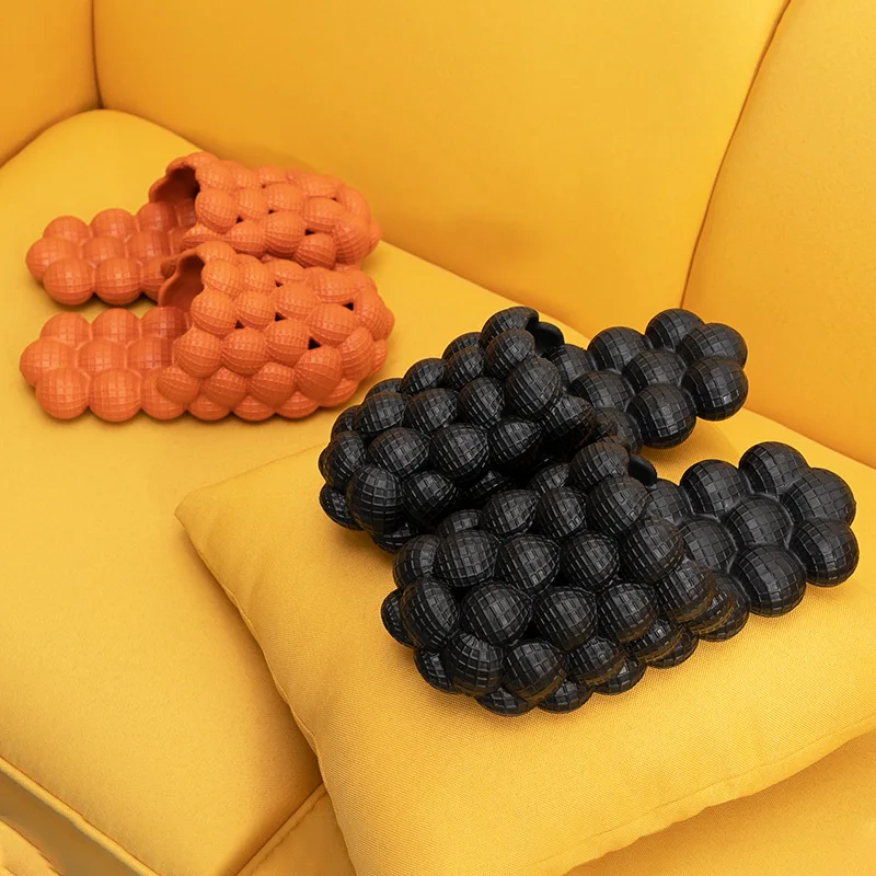 

2022 Fancy Slippers For Women New Personality Bubble Sandals Eva Slippers Celebrity Home Massage Bottom 2021 Slippers For Women, Yellow/black/brown