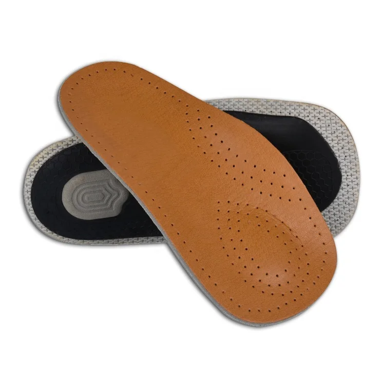 

M2 Micro-leather 3/4 length flat feet arch support footcare orthotics insole, Ginger