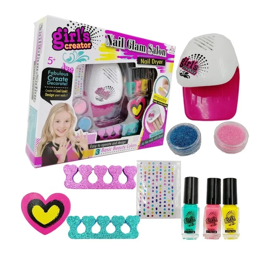 

Amazon 3in1 best selling kids nail sticker/kids nail polish/nail dryer for kids nail polish non toxic