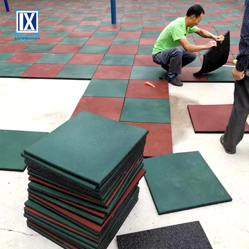 

Outdoor 20mm shock absorbing floor mat rubber tile flooring, Accept customized color