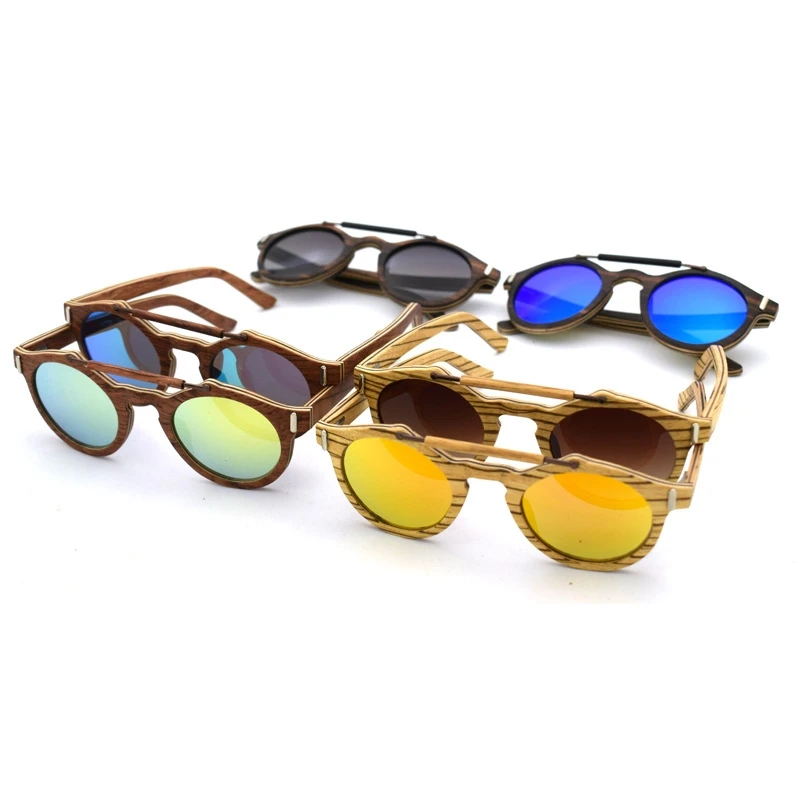 

Color film Polarized Sunglasses high grade wooden glasses metal bridge RETRO SUNGLASSES can be customized logo, Custom colors