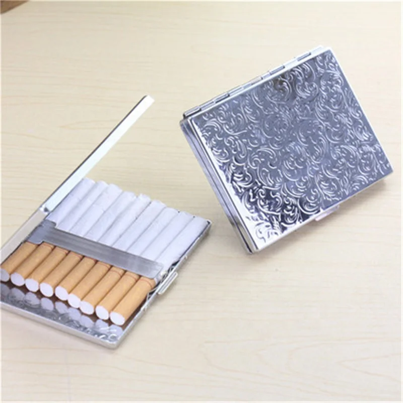 

Square Creative Personality Metal Cigarette Case Wholesale Men 9PCS Cigarette Box, Sliver