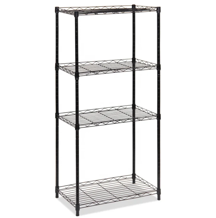 

Multifunctional Black 4 Layer Adjustable Metal Standing Rack Storage Shelves for Kitchen Room, Customized color