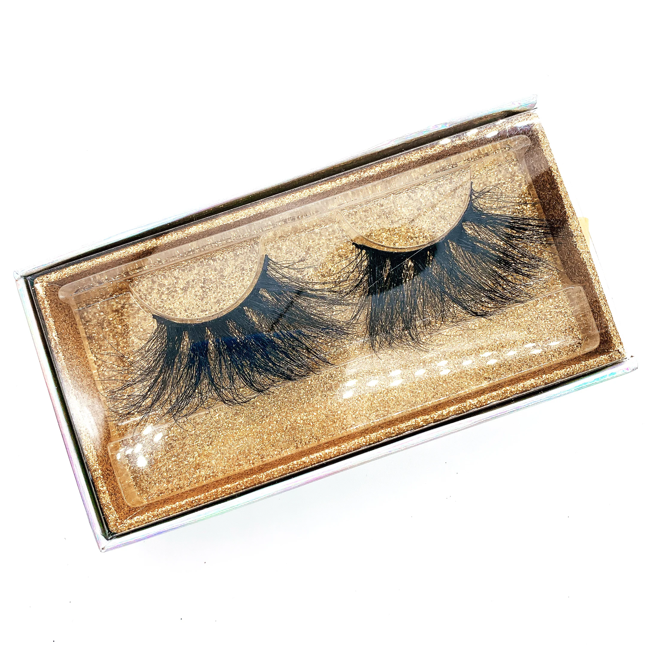 

25mm mink fur false lashes Free sample 6D Mink Eyelashes with packing box, Black color