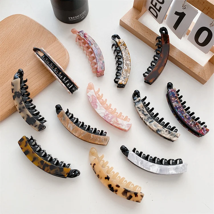 10.8cm Acetic Acid Clip Temperamental Girls must Have Hair Clip Hair Accessories Dating Plate Hair Banana Clip Vintage