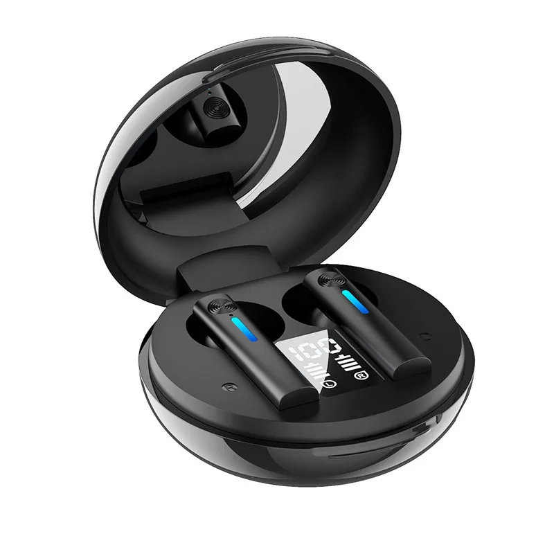 

2022 Amazon Top Ranking Bt 5.0 Wireless Mini Portable Earphone Headphone Wireless Charging Case Led Display Earbuds Tws T15