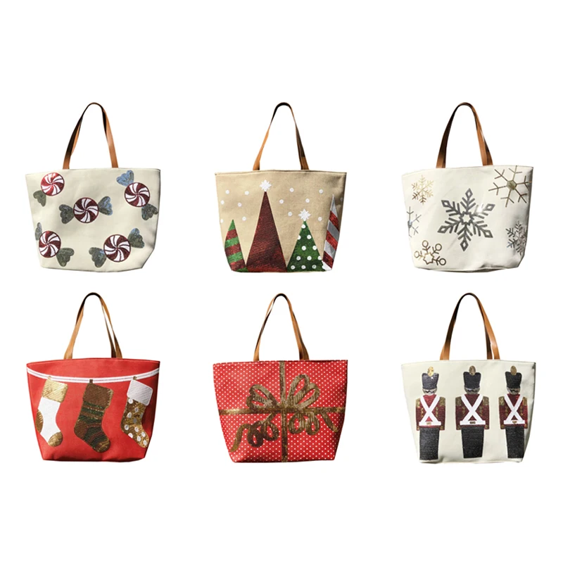 

2021 new fashion Christmas custome sequins handbag shopping bag shoulder bag Christmas sequin tote bag