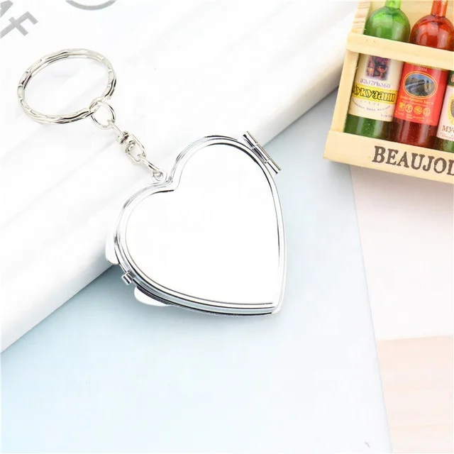 

Promotion Keychain Pocket Mirror Compact Foldable Double Sided Makeup Mirror with Keychain