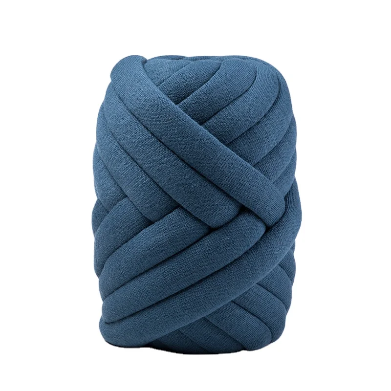 

Wholesale Woven Super Vegan Machine Washable Thick 3cm Velvet Tube Arm Knitted Roving Cotton Chunky Yarn