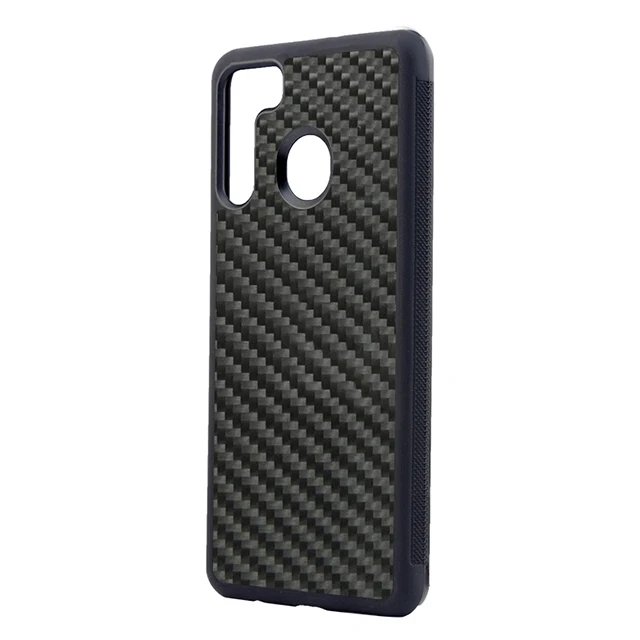 

For Samsung A21 OEM case 3K twill Real Carbon Fiber Case, Black, also can custom blue, red color