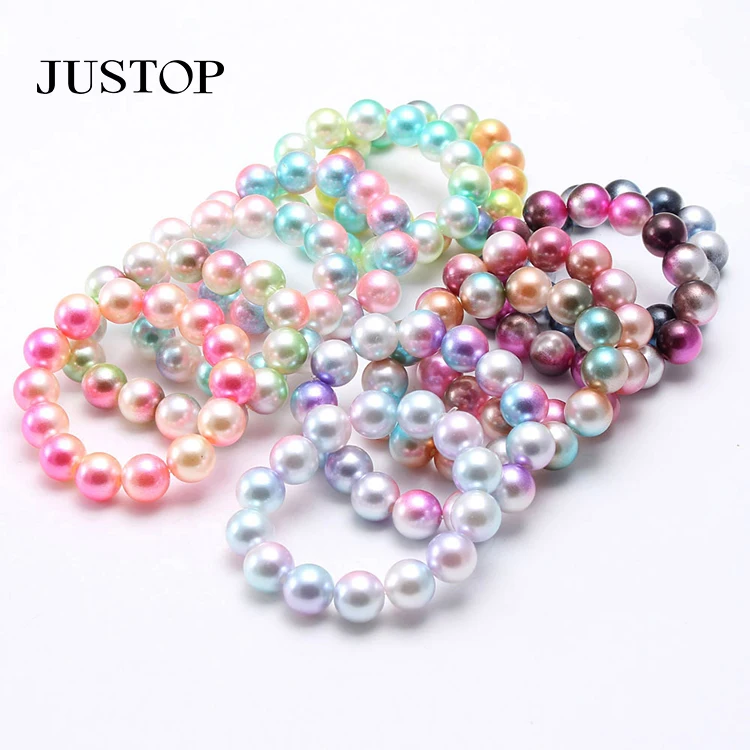 

Kids Jewelry Popular Colorful Pearl Children's Beaded Bracelet Magic ABS Imitation Pearl Children's Bracelet