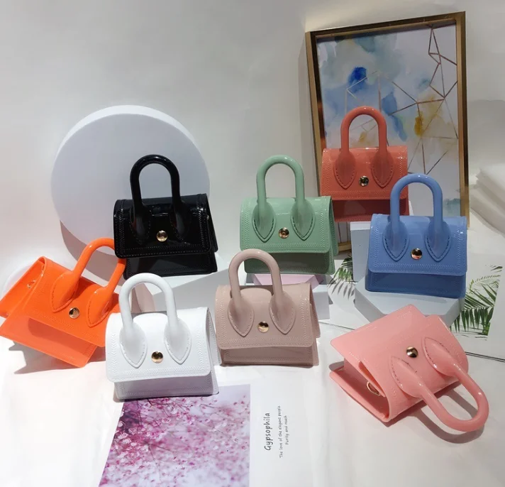 

2021 new trand macaron colors shoulder women jelly purse bags kids hand bags for ladies, Customizable