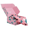 Custom brand logo website printed pink corrugated cardboard shipping mailing mailer express boxes packaging for T-shirt,Clothing