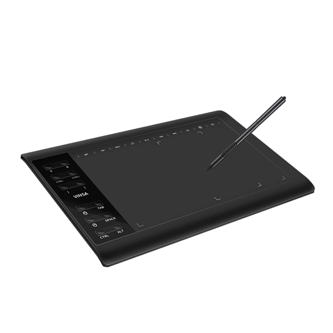 

OTG Battery-Free Stylus professional VINSA VIN1060Plus 12 express keys digital Drawing Graphic Tablet