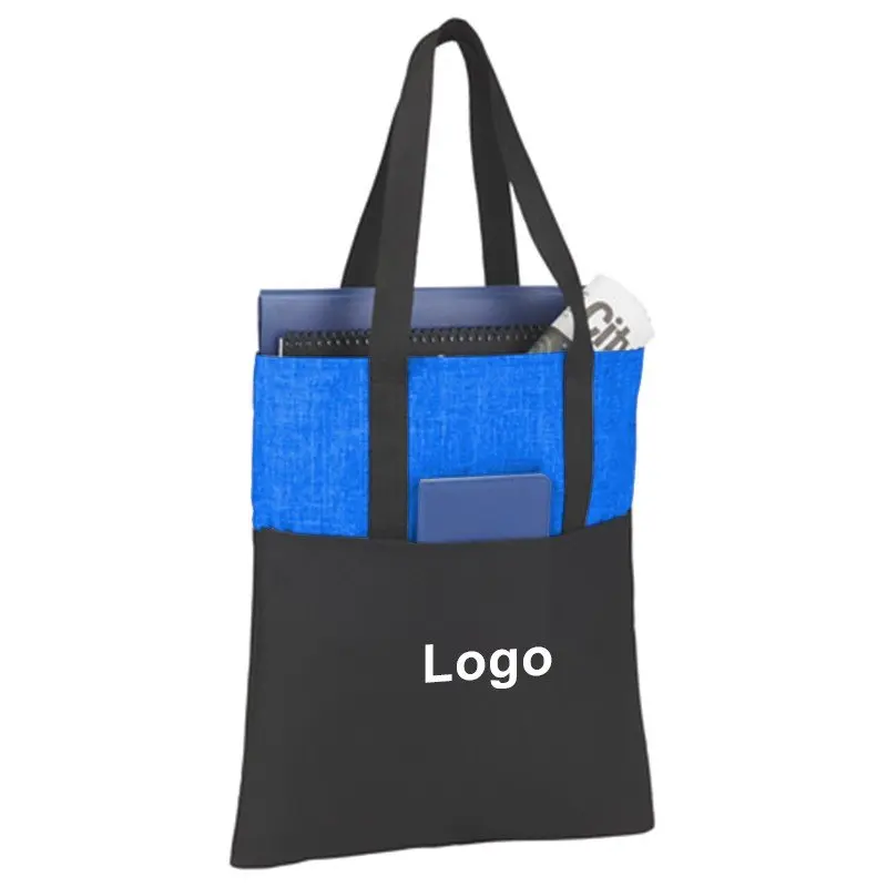 

Polyester long handle large Tote bag custom logo Shopping Grocery Tote Bag, Assorted (custom)