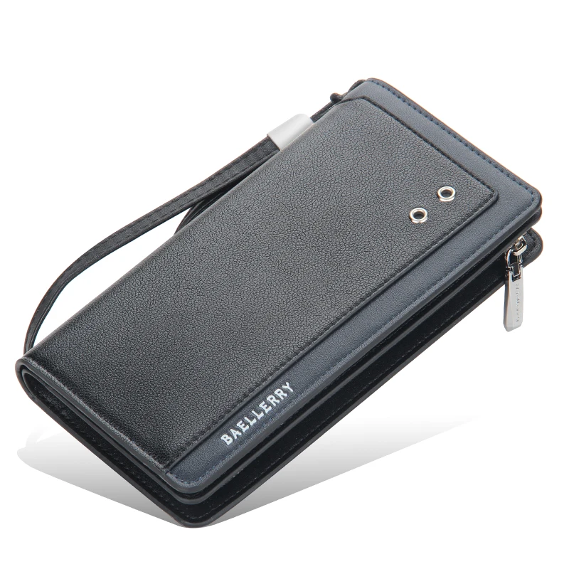 

Baellerry New Wholesale Fashion Style PU Leather Men's Long Card Wallets With Hasp,Female Coin Purse Card Holder Cellphone Case, Brown,black,letter