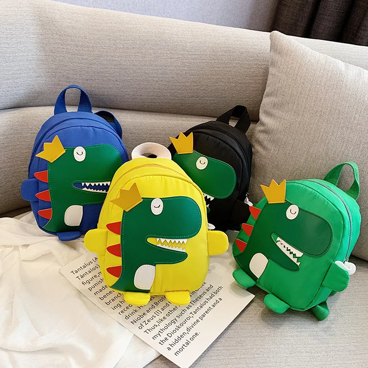 

2021 summer new arrivals cute dinosaur backpack cartoon bags oxford cloth toddler purses school bags for kids, 6 colors