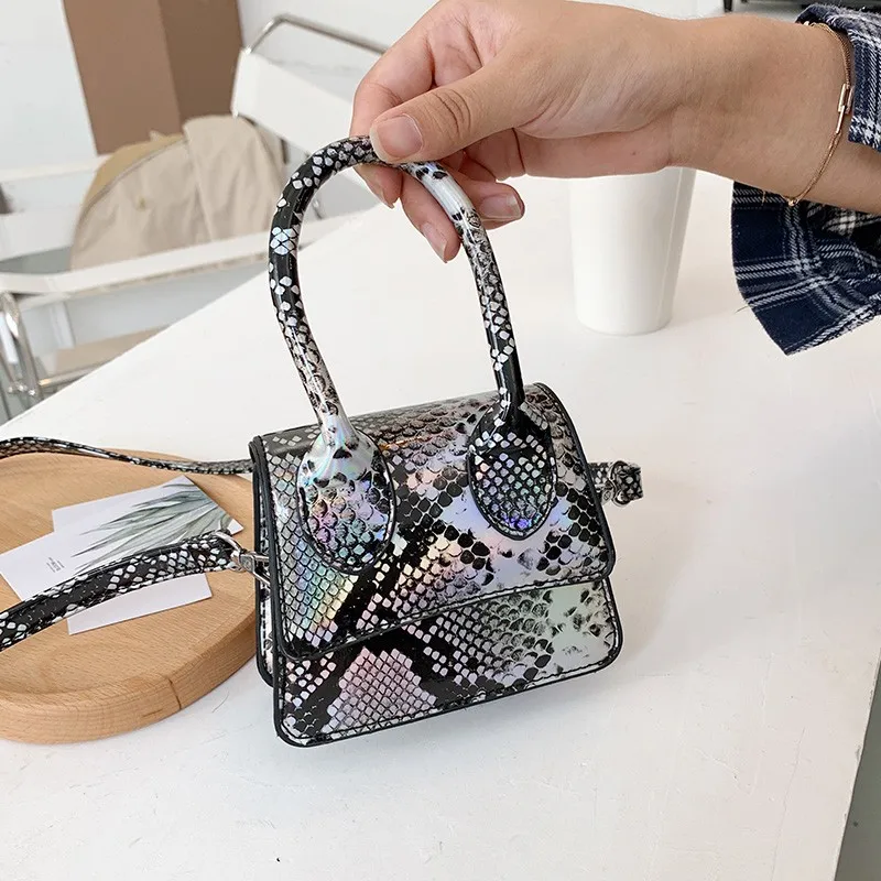 

Solid Snakeskin Printed Vegan Leather Single Shoulder Bag Wholesale High Quality Women Tote bags handbag Cross Body Bag, 7colors