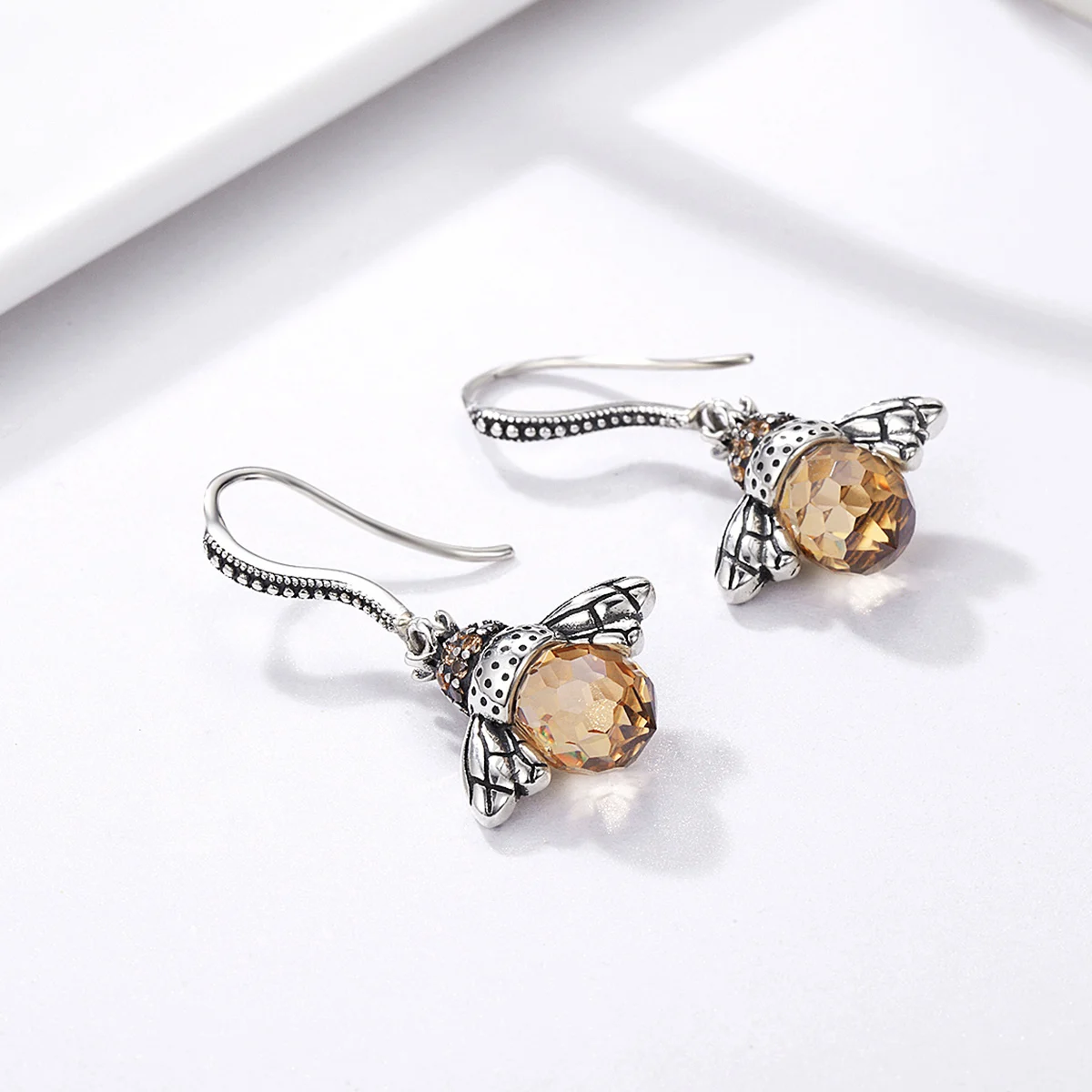 

High Quality Earrings Zircon Bee 925 Sterling Silver Stud Earrings