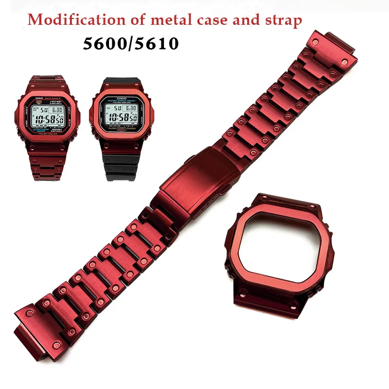 

GSHOCK DW5600 Stainless steel case strap GWM5610 GW5000 Metal Modification of watchcase strap Frame Bracelet Repair Tools, Silver,gold,black,blue,rose gold,rainbow ,camo colour