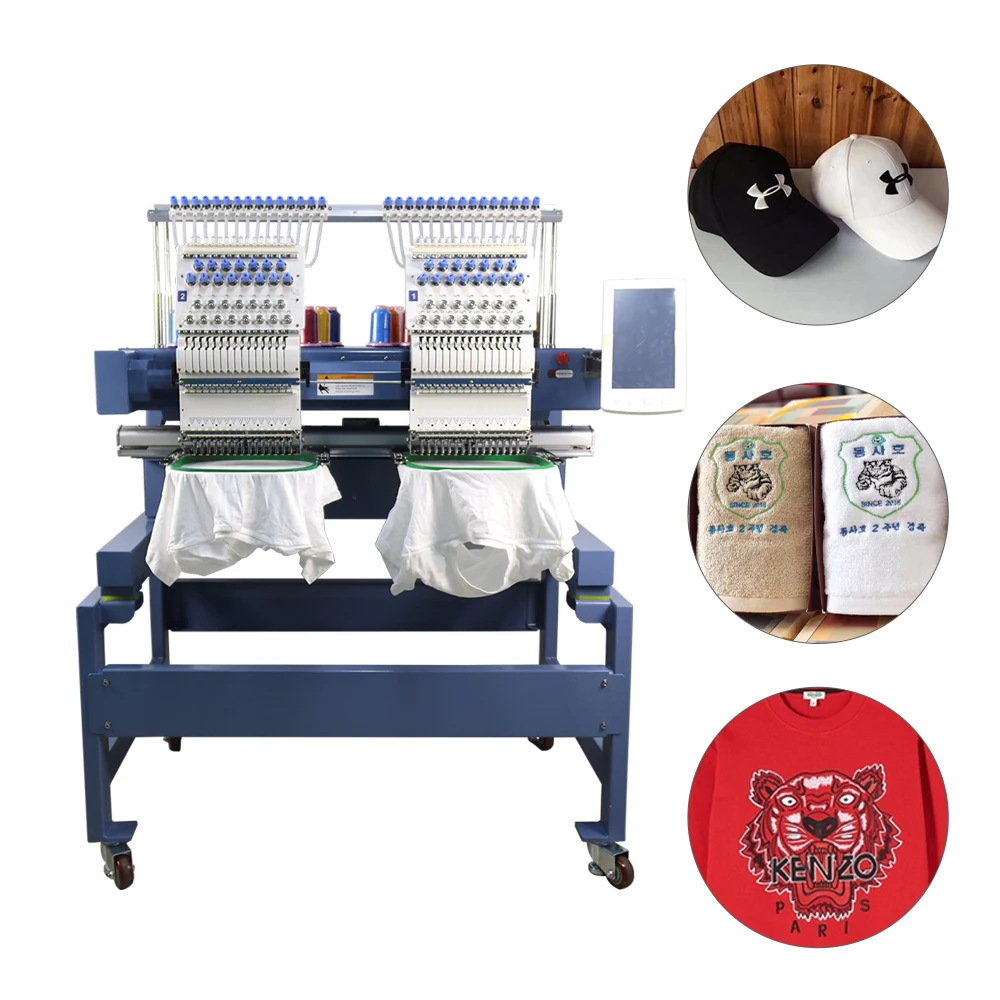 
9/12/15 Colors Single Double Head Cap And Flat Computerized Embroidery Sewing Machine Price 