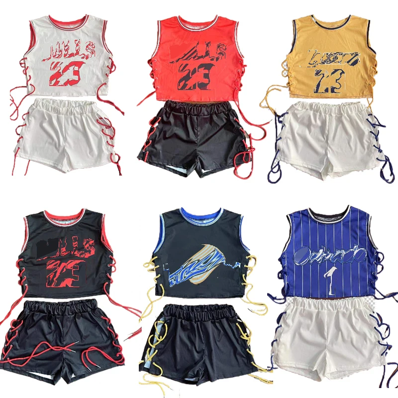 

xuan306Woman Summer Two Piece Track Shorts Set Biker Shorts Two Piece Set Bulk Basketball Jersey Shorts Set Women