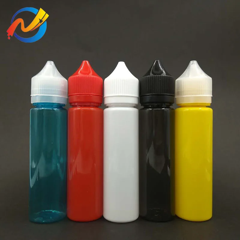 

China 60ml vape e-liquid plastic dropper bottle with childproof lid, Yellow, purple, clear, red, black,can be customized