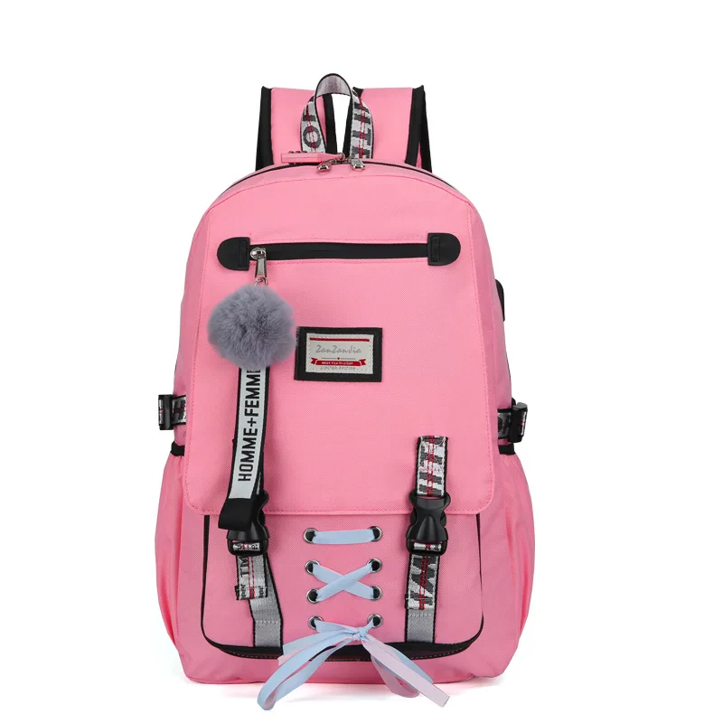 

2021 Youth Large capacity school bags for teenage girls USB with lock Anti theft backpack High School bag, Customized color