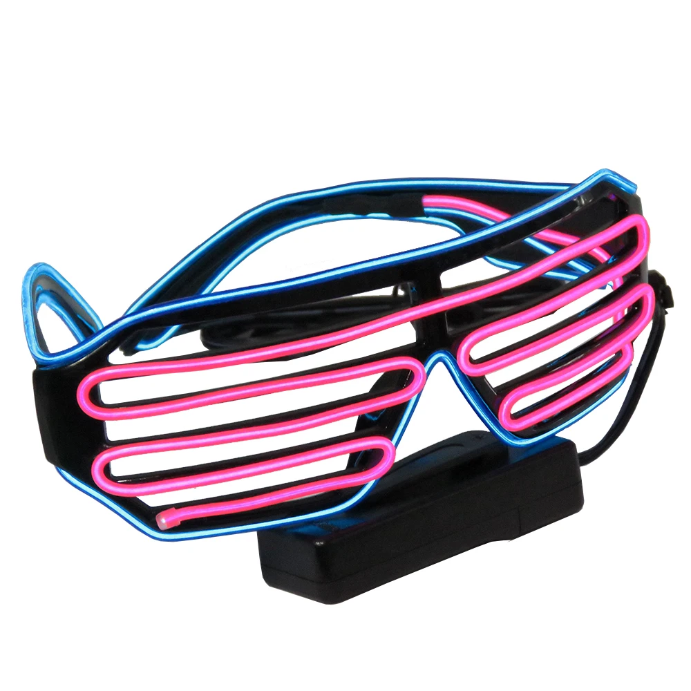 

Wholesale LED EL light Glasses Party Performance Wearing Glowing Light Novelty Light Festival Party Sunglasses