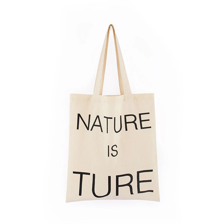 

CG071 Women's new letter printing cotton trendy logo canvas shopping tote bags eco friendly