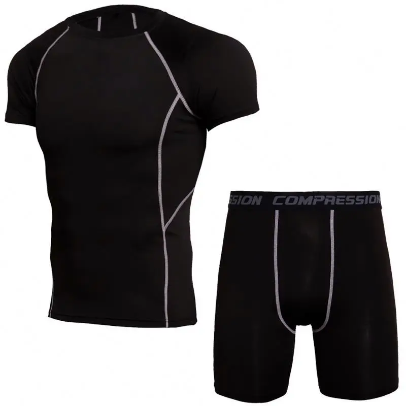

Quick Dry Uv Protection Sport Suit Gym Rash Set For Men