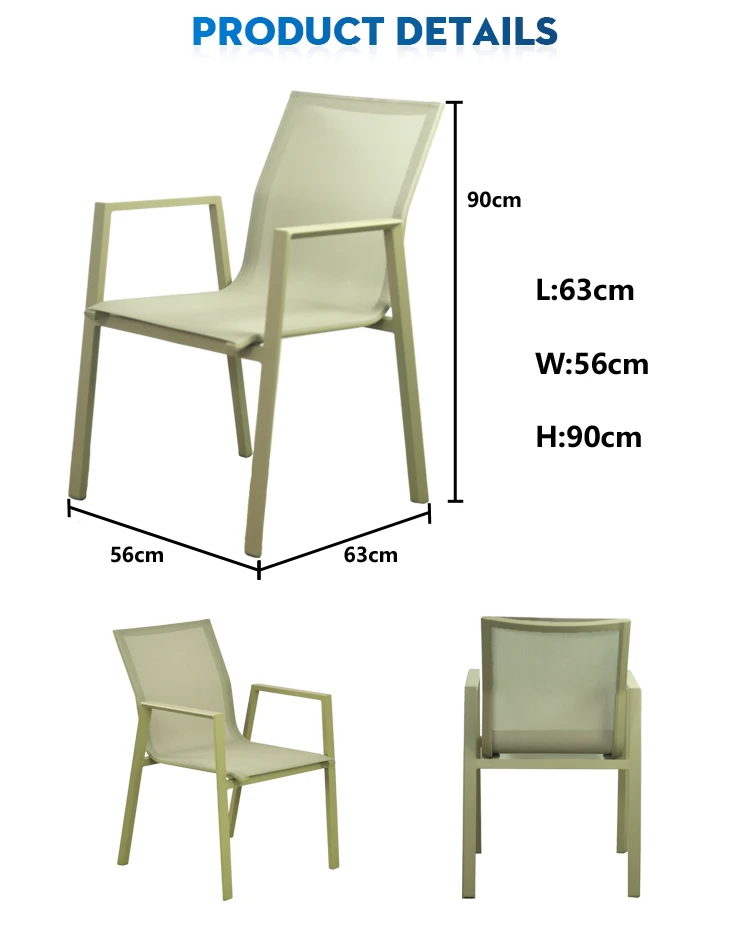 Modern golf course outdoor bistro garden aluminum table sets and patio stackable chair.jpg