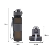 

Collapsible Silicone Water Bottles 350/500/650ML BPA Free,FDA Approved.Can Roll Up Leak Proof Foldable Sports Water Bottle