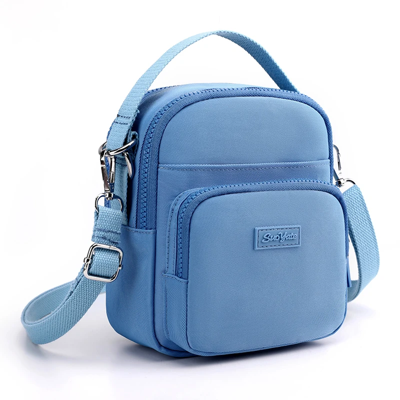 

2022 new elegant multifunctional solid color chain ladies messenger bag mini nylon handbag nylon shoulder bag