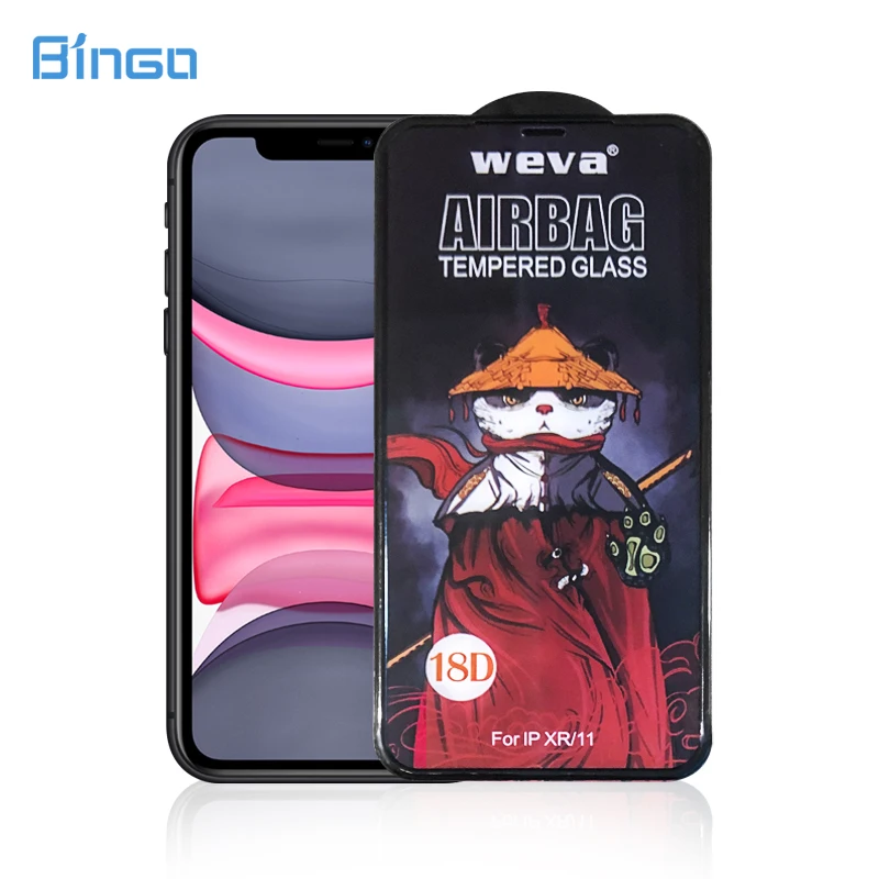 

EM 18d kungfu Panda arirbag phone glass protector full cover silicone edge tempered glass anti -shock for iphone 13 pro max