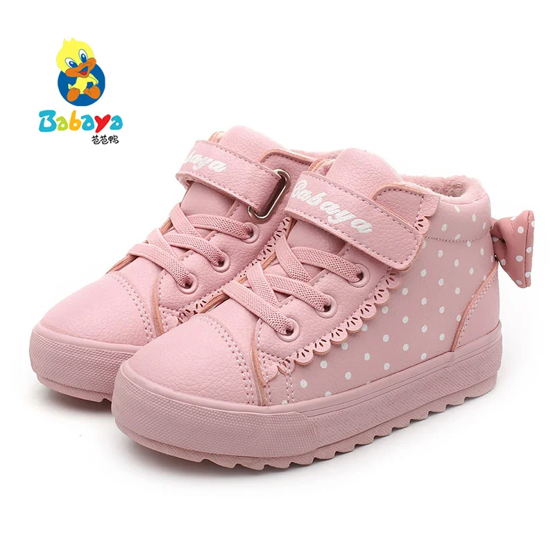 

hot sale Winter Microfiber Children Sneakers polka dot Kids Shoes Casual