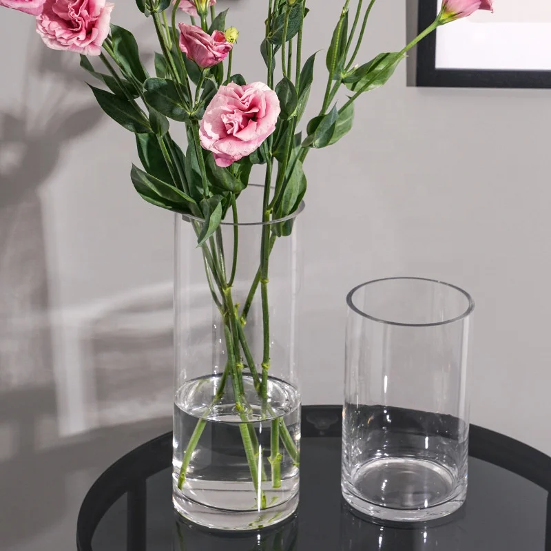 

Wholesale Cheap Simple Classic Design Clear Modern Tabletop Decorative Flower Glass Vase