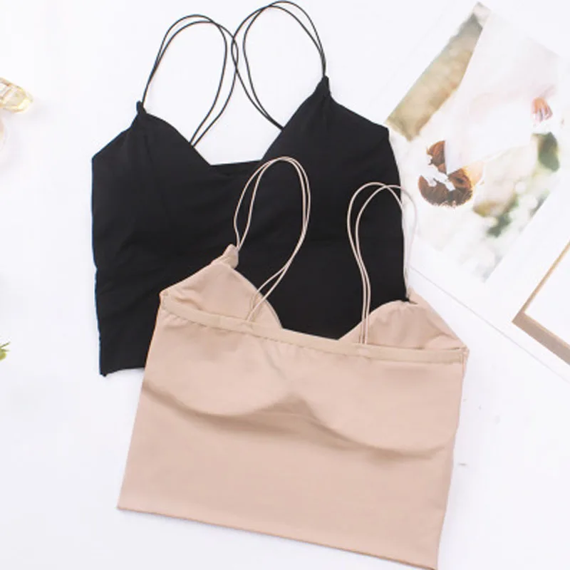 

Wireless Underwear Push-Up Female Lingerie Sport Bra with Chest Pad Breathable Fashion Ice Silk Women Crop Tops