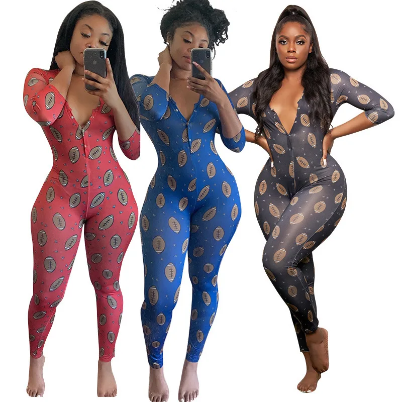 

2020 Wholesale women sexy pajamas long nightwear long sleeve onsies adult fall onesie for women