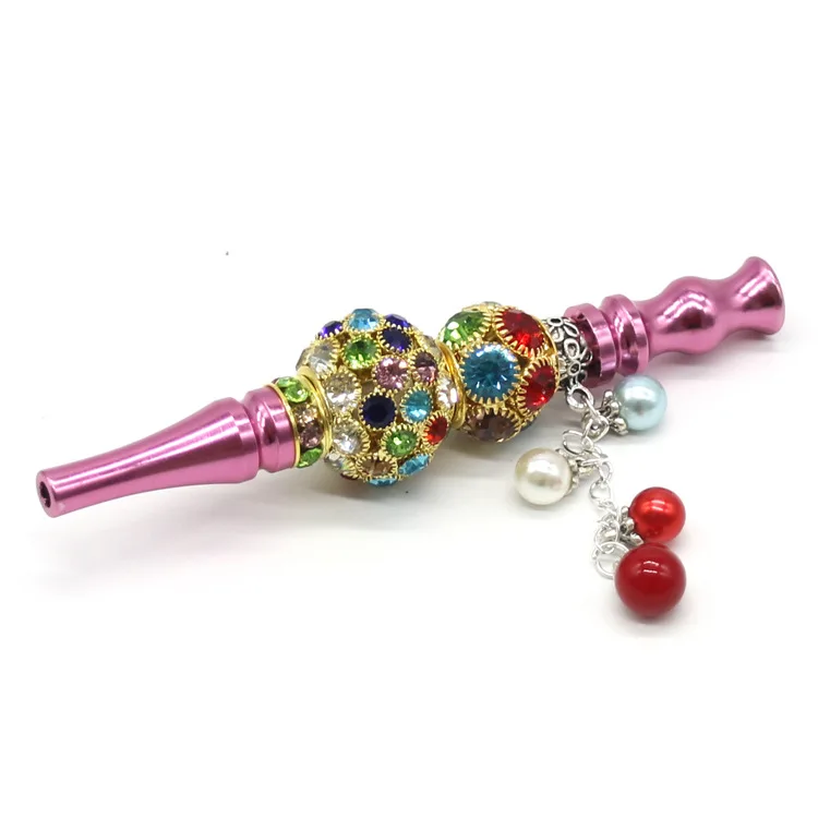 

2021 Girls Pink Protect Nails Hookah Mouthpiece Bling Blunt Holder Smoking Accessories For Women