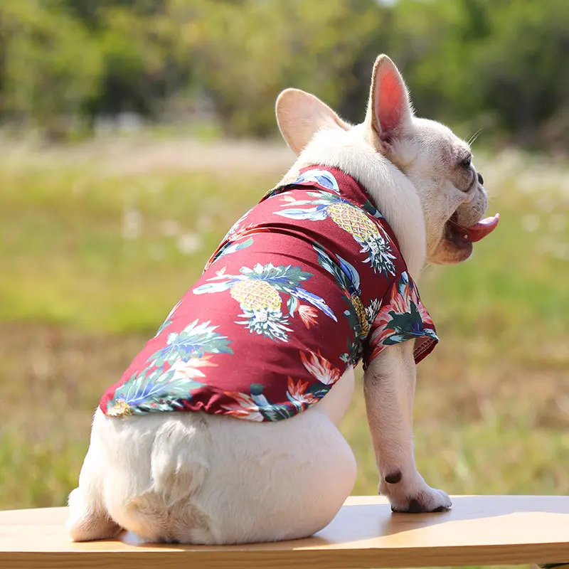 

Hawaiian Dog Shirt Dog Clothes Summer Pet Classic Design Luxury Brand Custom Dog Clothes For Small Big Medium Pets, Customized color