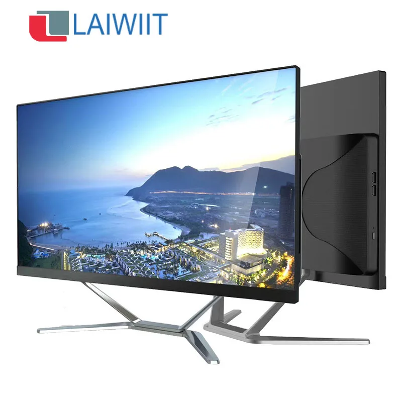 

LAIWIIT wholesale 23.8" all in one PC mini pc i3 i5 i7 desktop computer hardware monoblock all in one Core i3 computer, Black / white