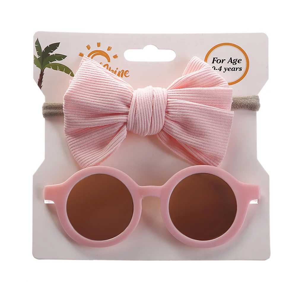 

New children kids summer sunglasses outside eyeglass with headbands set kid sunglasses nylon headbands bows, Customize color