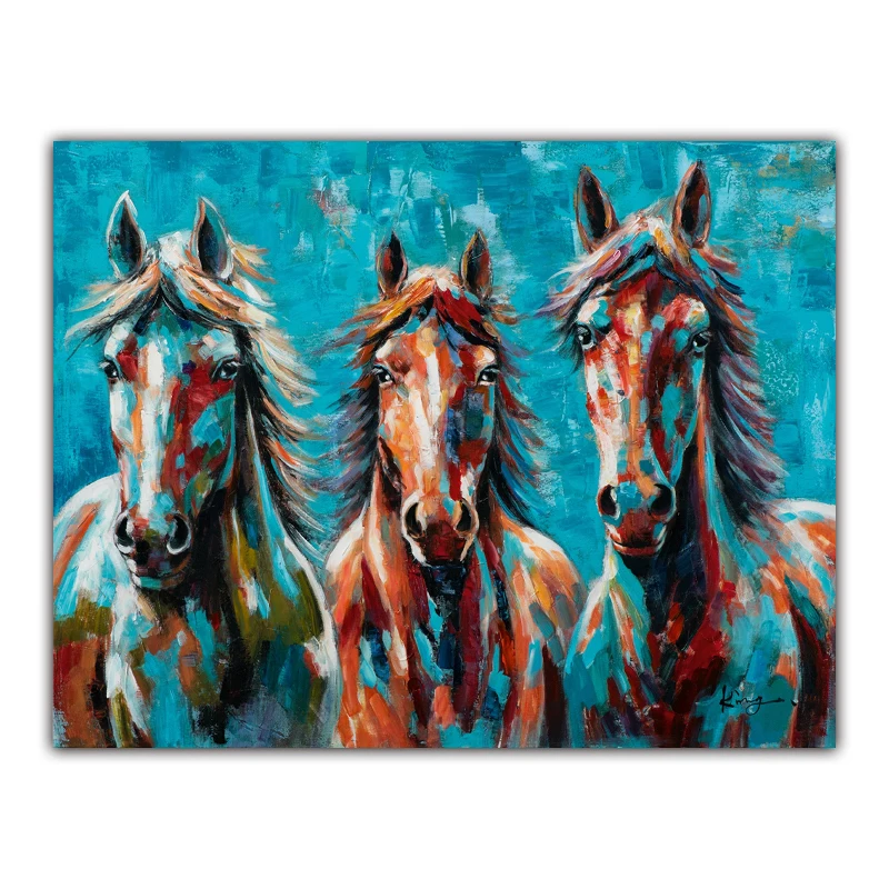 

Hand Painted Modern Animal Oil Picture Handmade horse Art Oil Painting on Canvas for Home Decorative