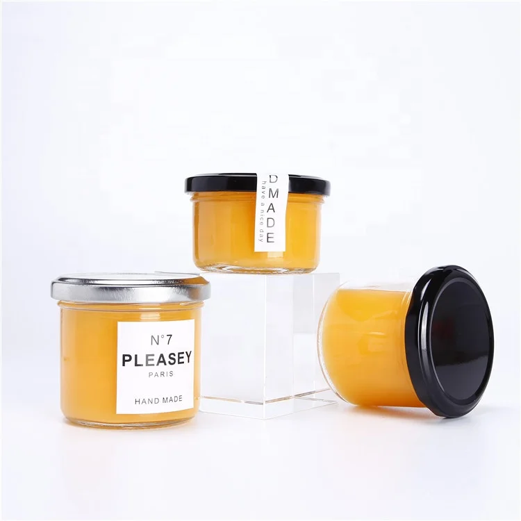

Topsale 60ml 100ml 200m Clear Glass Empty Mini Storage Glass Bottles In Stock With Metal Lid, Clear transparent
